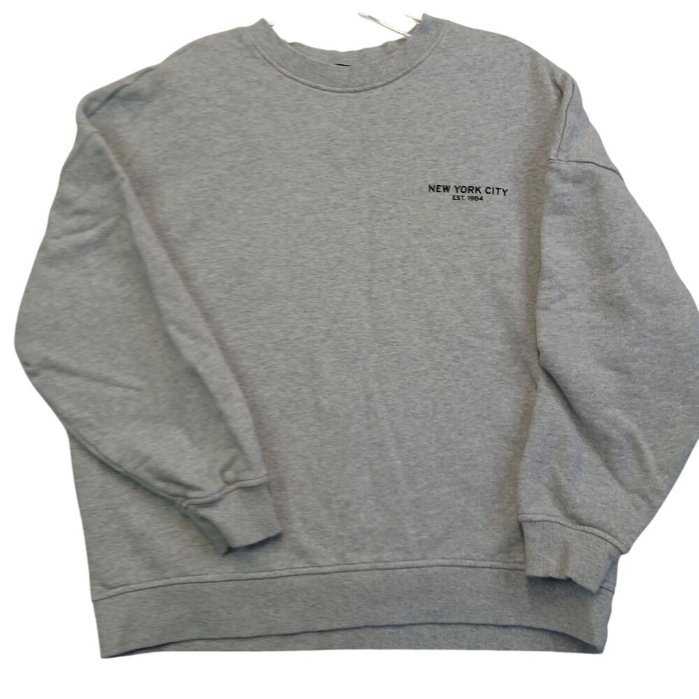 Forever 21 Womens M Grey New York City Graphic Crewneck Sweatshirt